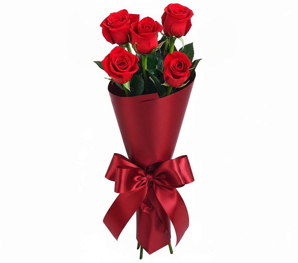 Букет 5 Красных роз Эдлесс Лав в Змеиногорске