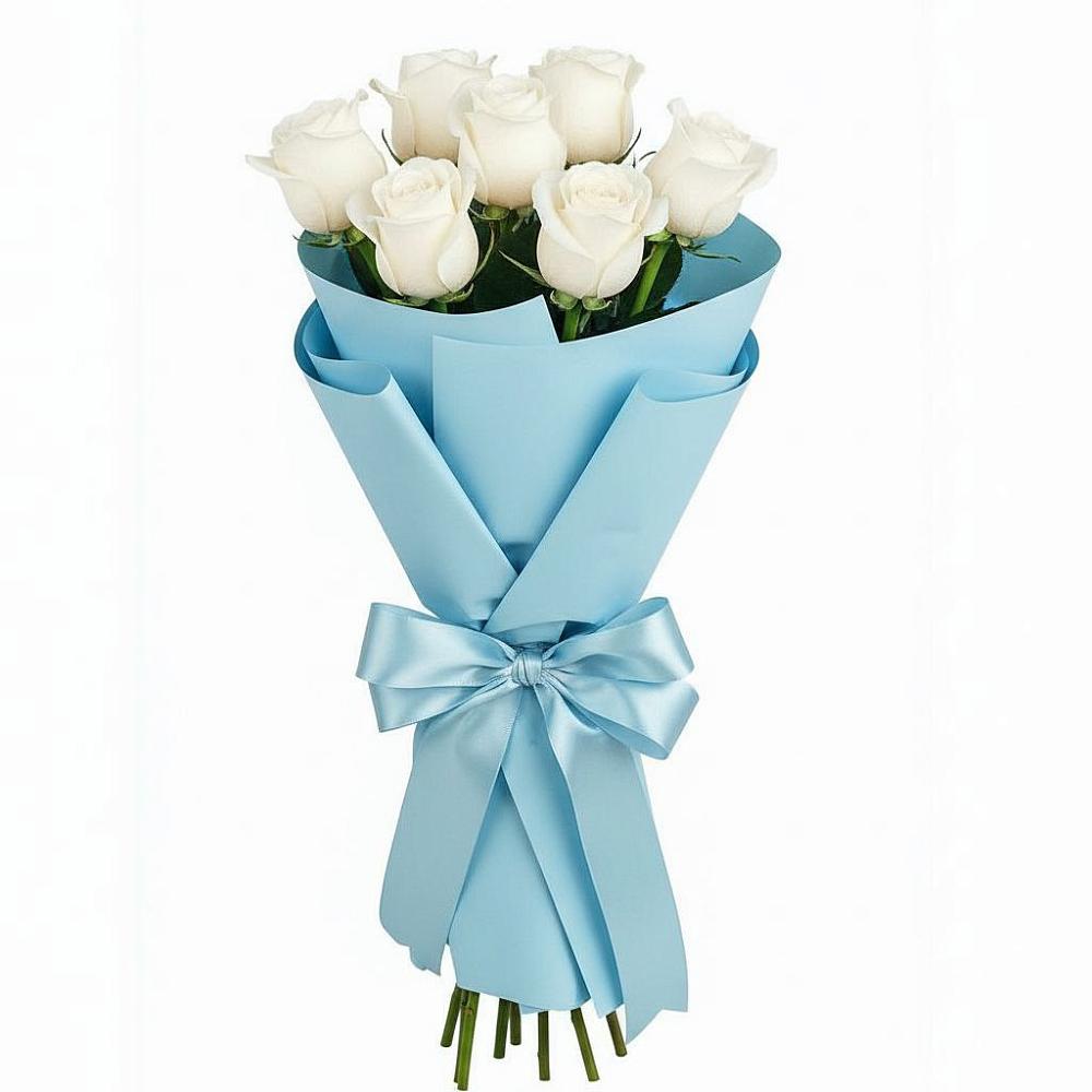 Букет 7 белых роз Проуд в Змеиногорске