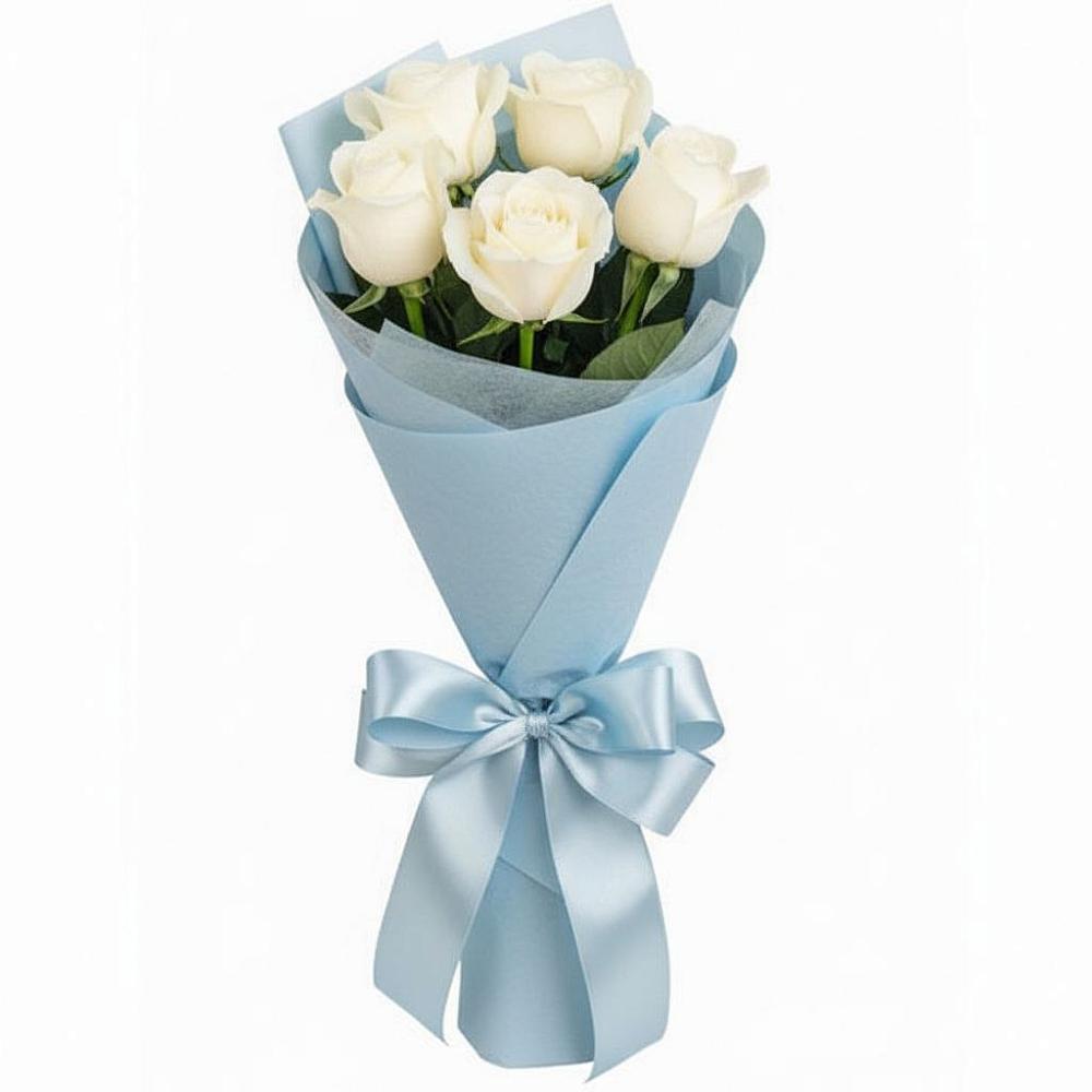 Букет 5 Белых роз Проуд в Змеиногорске