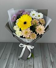 Букет цветов из:  Розы, Герберы и Хризантемы #REPLACE_PRED# Змеиногорске