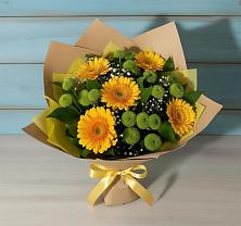 Букет цветов из:  Герберы и Хризантемы в Змеиногорске