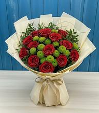 Букет цветов из:  Розы и Хризантемы в Змеиногорске